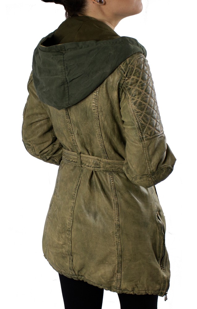 Damen-Lederjacke Sheena-L, Olive Grün in 2 Farben, Bild 5