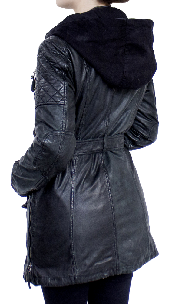 Damen-Lederjacke Sheena-L, Schwarz in 2 Farben, Bild 5