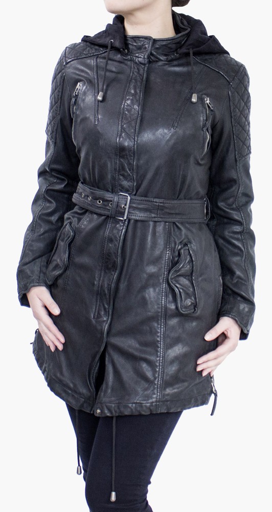 Damen-Lederjacke Sheena-L, Schwarz in 2 Farben, Bild 2