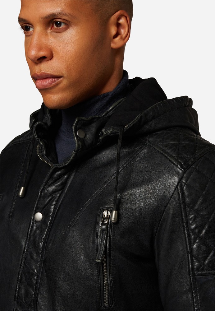 Men's leather jacket Sheena Men, black in 2 colors, Bild 4