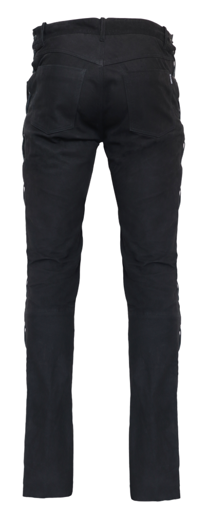 Men's Leather Pants S/L RT-101 (Buff Nubuck - laced), Black in 2 colors, Bild 4