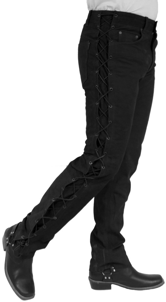 Herren-Lederhose S/L RT-101 (Buff Nubuk - geschnürt), Schwarz in 2 Farben, Bild 2