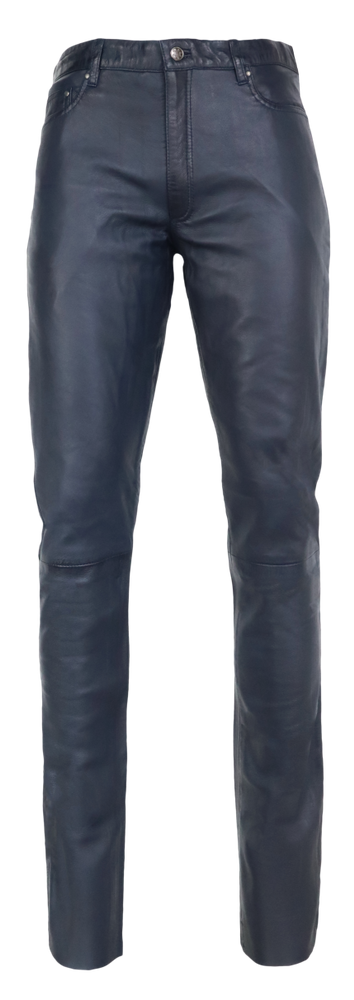 Herren-Lederhose Slim Fit, Blau in 6 Farben, Bild 6