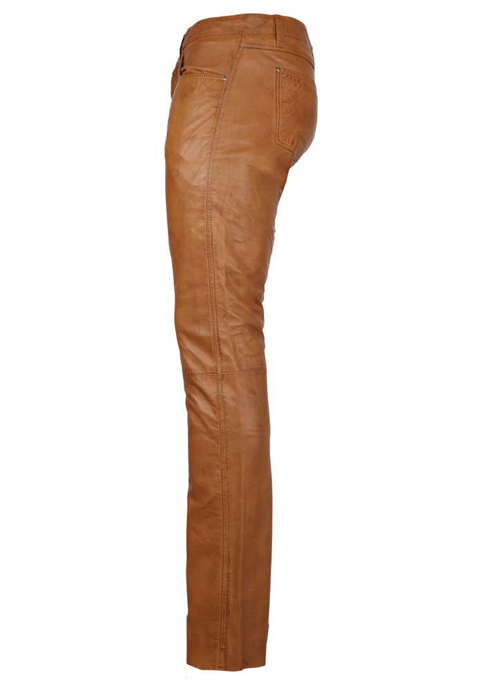 Herren-Lederhose Slim Fit, Cognac Braun in 6 Farben, Bild 2