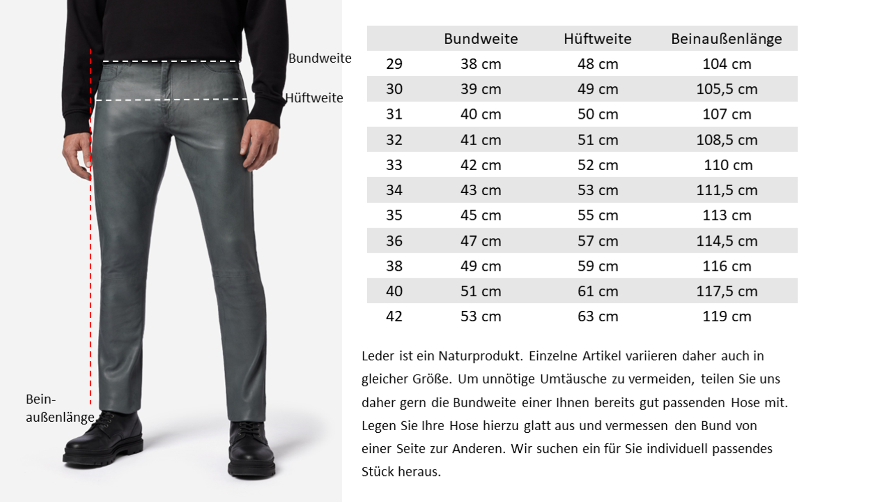 Men's leather pants slim fit, gray in 6 colors, Bild 7