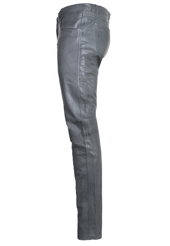 Herren-Lederhose Slim Fit, Grau in 6 Farben, Bild 2