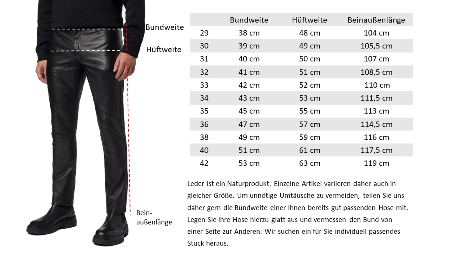 Men's leather pants slim fit, black in 6 colors, Bild 7
