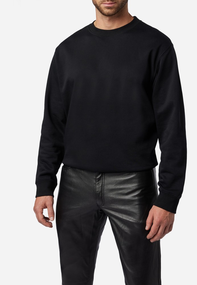 Men's leather pants slim fit, black in 6 colors, Bild 5