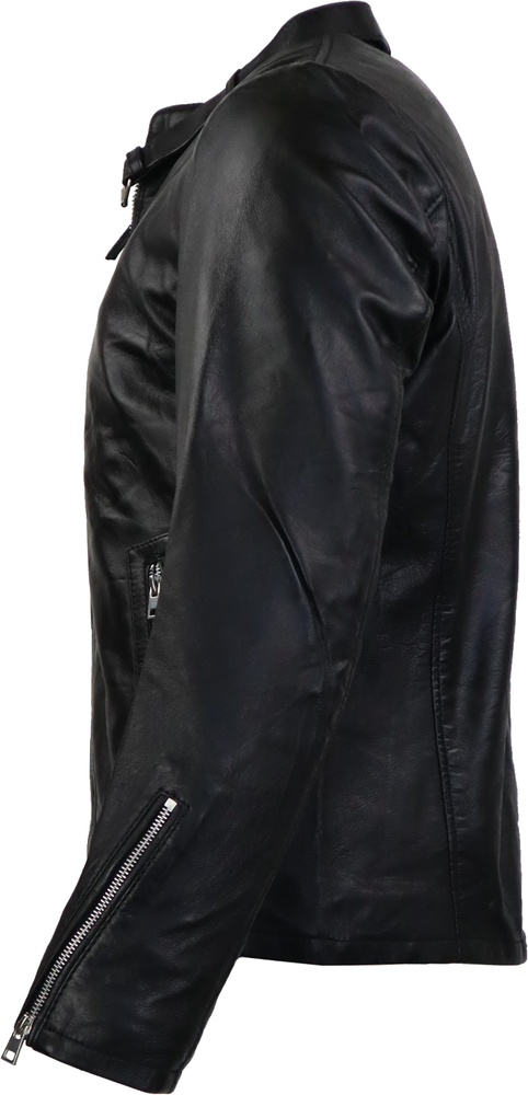 Men's leather jacket Spider II, black in 3 colors, Bild 2
