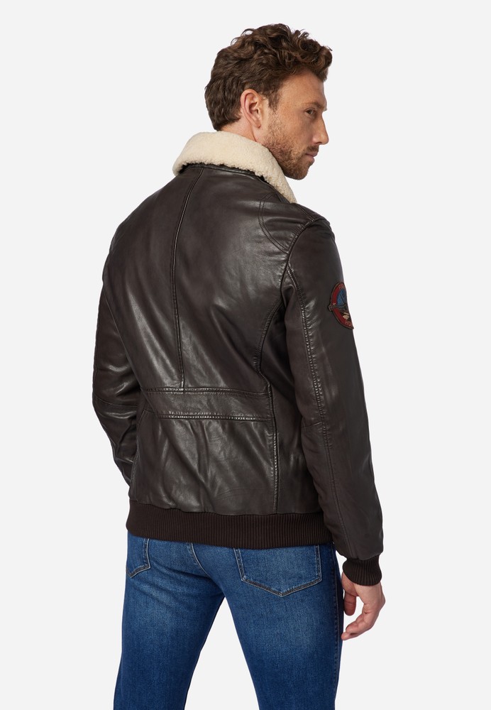 Men's leather jacket TG-1011, Brown in 2 colors, Bild 3