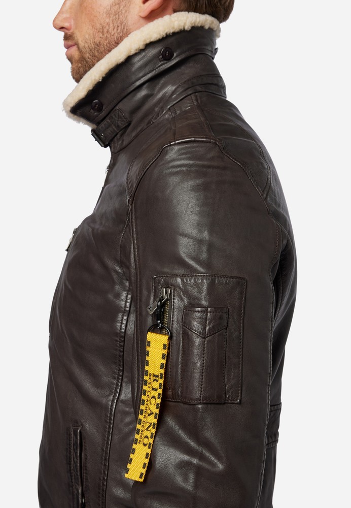 Men's leather jacket TG-1011, Brown in 2 colors, Bild 5