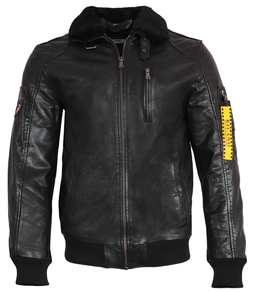 Herren-Lederjacke TG-1011, Schwarz in 2 Farben, Bild 2