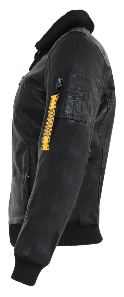 Herren-Lederjacke TG-1011, Schwarz in 2 Farben, Bild 3