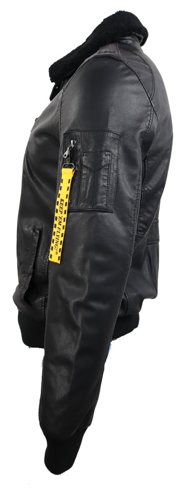 Herren-Lederjacke TG-1011, Schwarz in 2 Farben, Bild 4