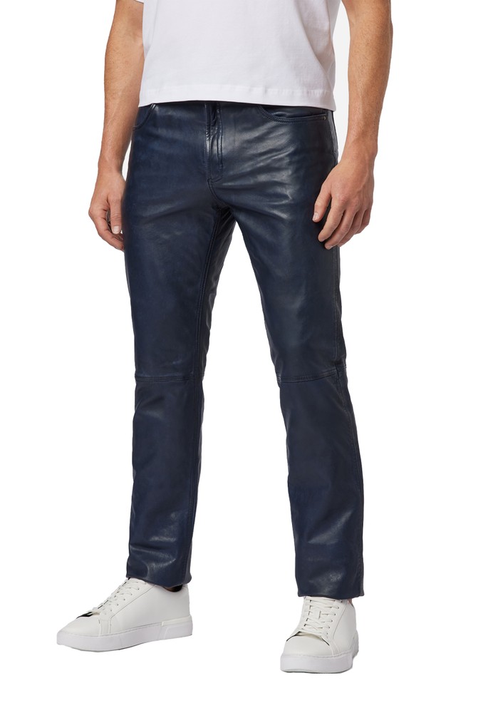 Men's leather pants Trant Pant, Blue in 4 colors, Bild 1