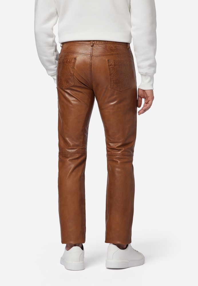 Men's leather pants Trant Pant, Cognac Brown in 4 colors, Bild 3