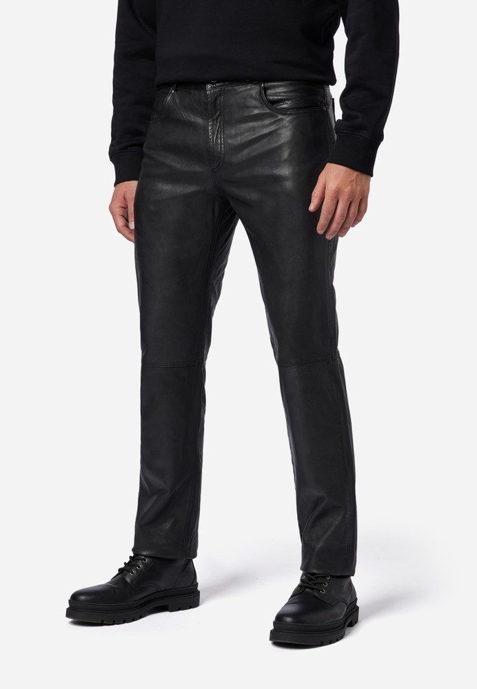 Men's leather pants Trant Pant, Black in 4 colors, Bild 1