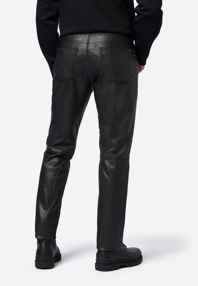 Men's leather pants Trant Pant, Black in 4 colors, Bild 3