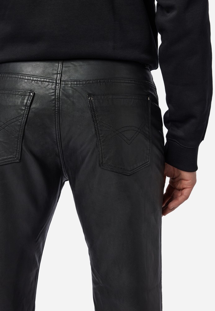 Men's leather pants Trant Pant, Black in 4 colors, Bild 4