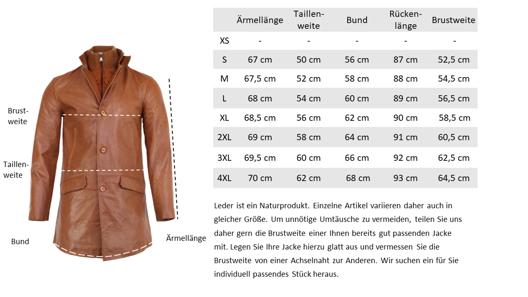 Men's leather coat Veetal, Cognac Brown in 2 colors, Bild 4