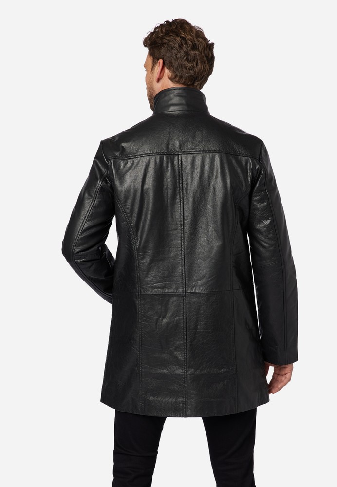 Men's leather coat Veetal, black in 2 colors, Bild 3