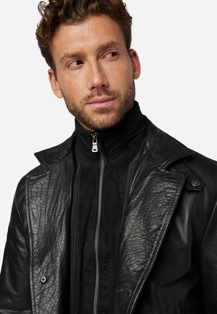Men's leather coat Veetal, black in 2 colors, Bild 4
