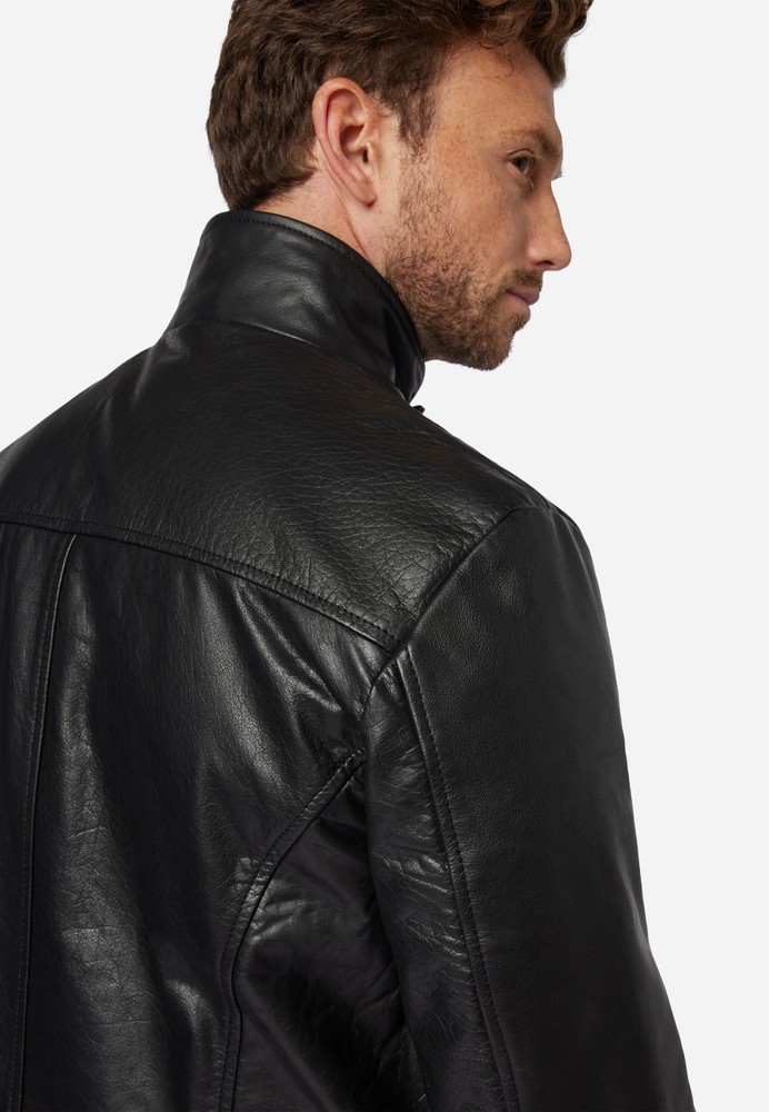 Men's leather coat Veetal, black in 2 colors, Bild 5