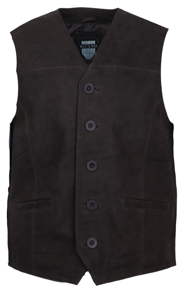 Men's leather vest Vest 321, Brown (suede) in 6 colors, Bild 1