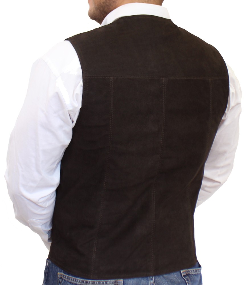 Men's leather vest Vest 321, Brown (suede) in 6 colors, Bild 6