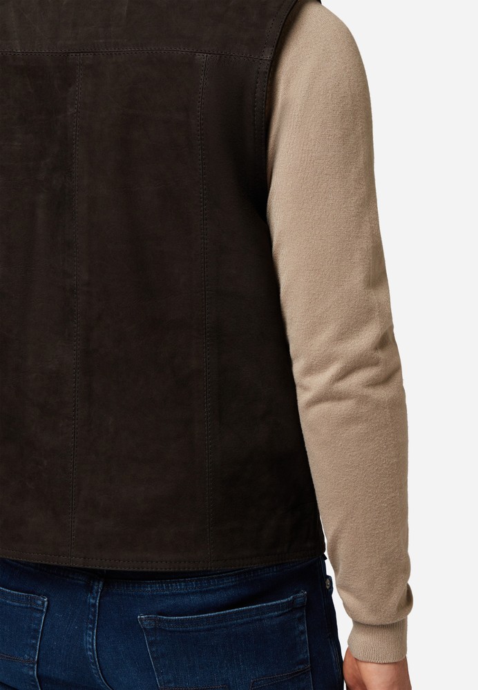 Men's leather vest Vest 321, Brown (suede) in 6 colors, Bild 5