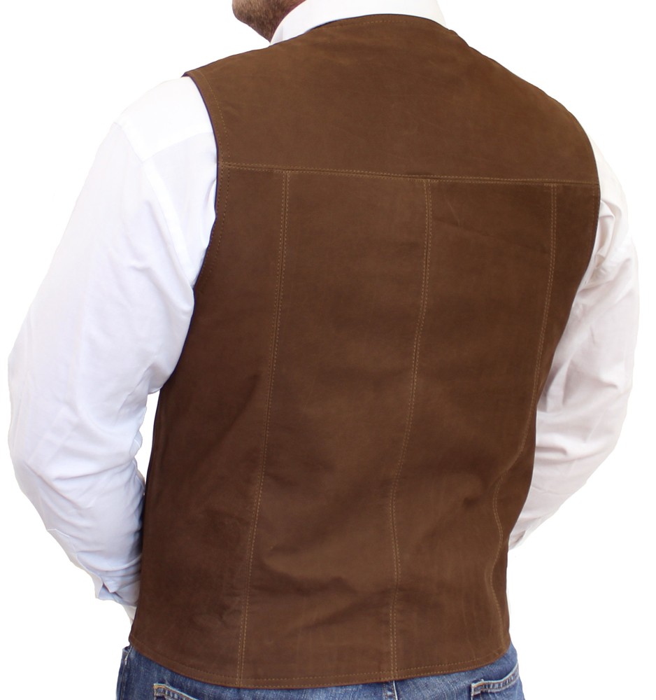 Men's leather vest Vest 321, medium brown (suede) in 6 colors, Bild 6