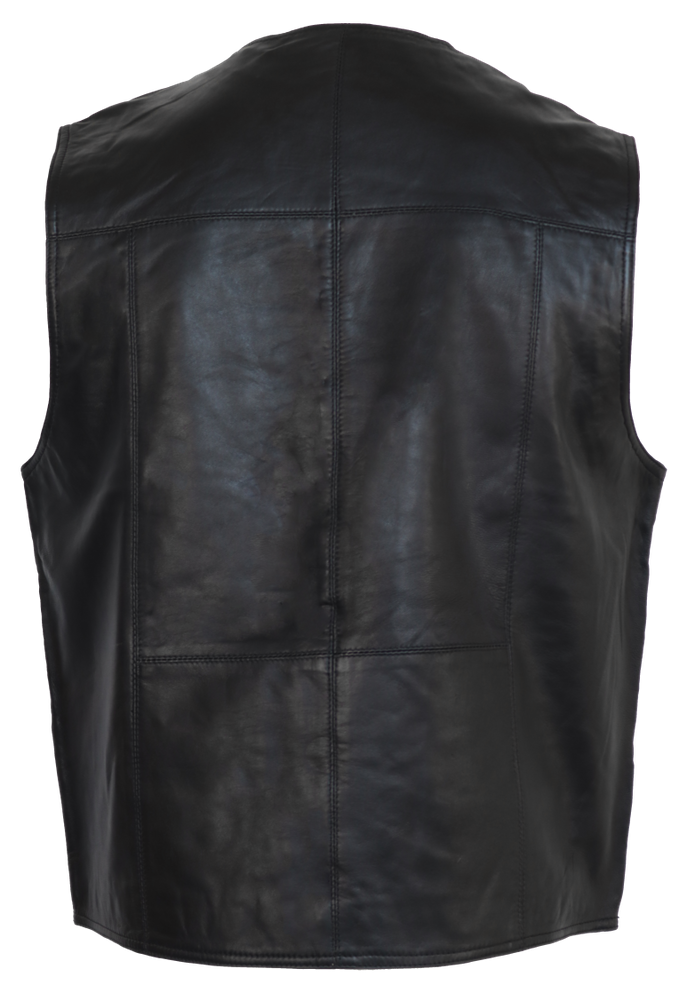Men's leather vest Vest 321, Black (smooth leather) in 6 colors, Bild 2