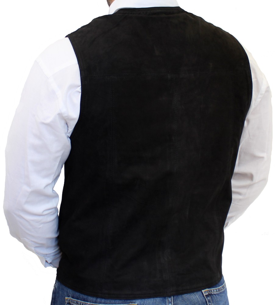 Men's leather vest Vest 321, Black (suede) in 6 colors, Bild 6