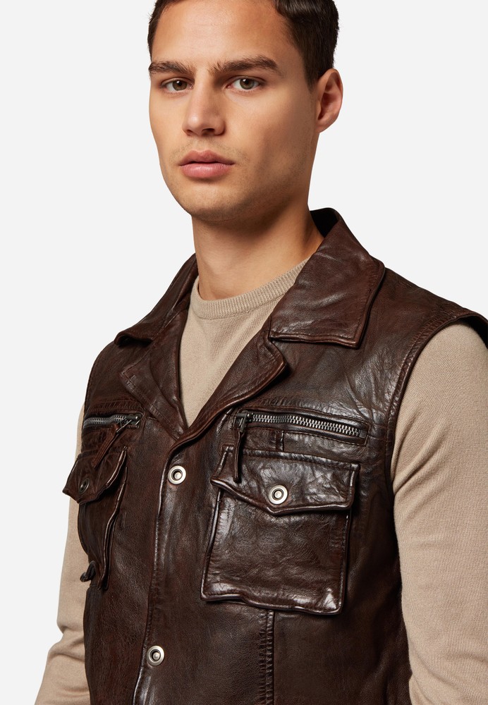 Men's leather vest Vest SK, Brown in 3 colors, Bild 4