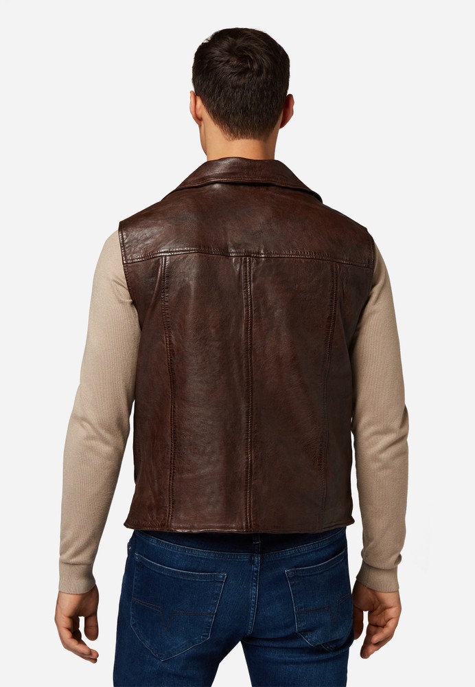 Men's leather vest Vest SK, Brown in 3 colors, Bild 3