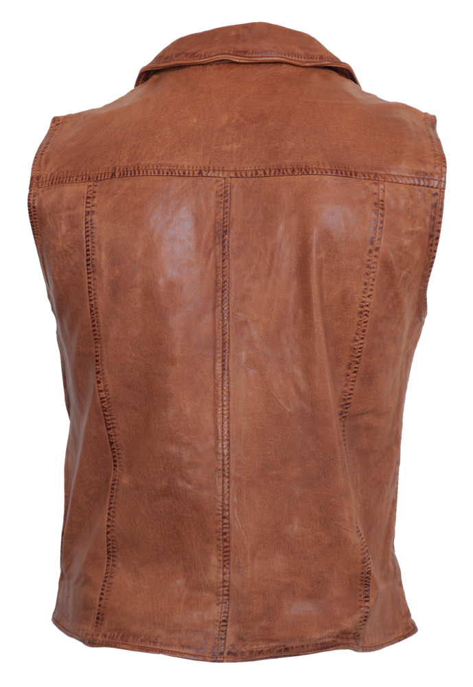 Men's leather vest Vest SK, Cognac Brown in 3 colors, Bild 2