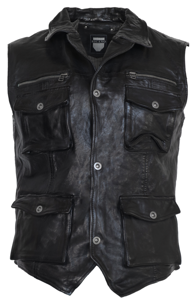Men's leather vest Vest SK, black in 3 colors, Bild 1