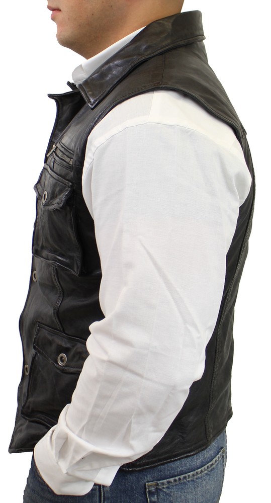 Men's leather vest Vest SK, black in 3 colors, Bild 5