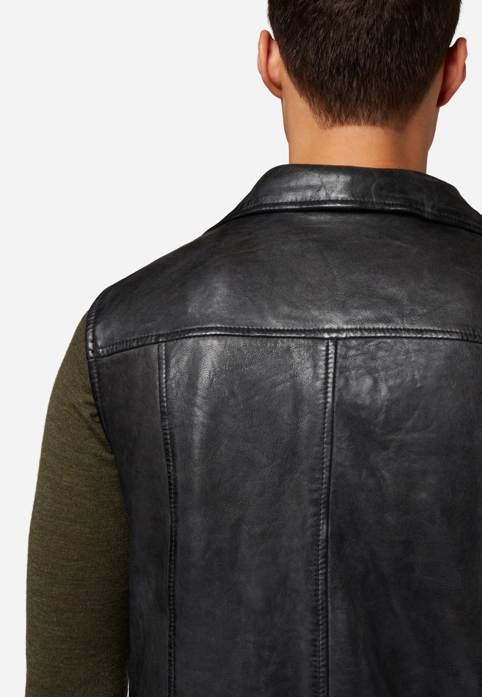 Men's leather vest Vest SK, black in 3 colors, Bild 5