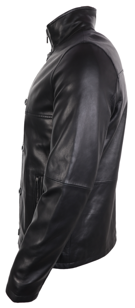Herren-Lederjacke Wallace, Schwarz in 1 Farbe, Bild 4