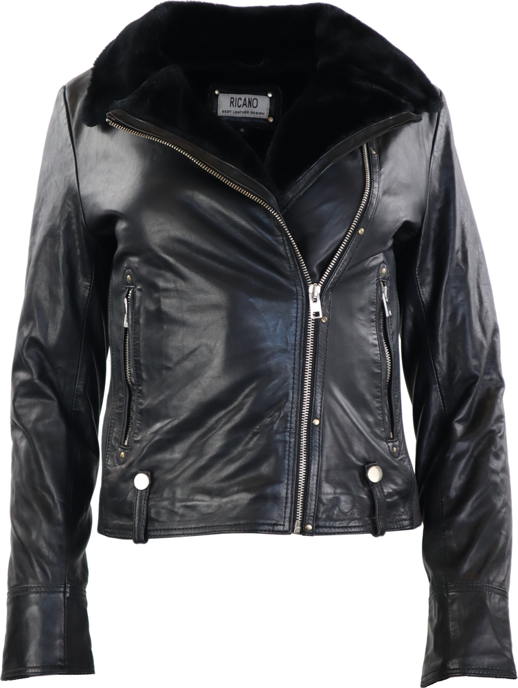 Damen-Lederjacke Y-89110, Schwarz in 2 Farben, Bild 1